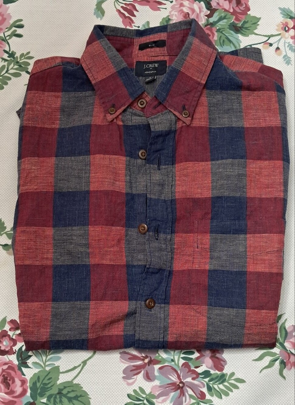 J. Crew Men's Plaid Shirt, %100 Cotton, Sz. Small Slim Fit